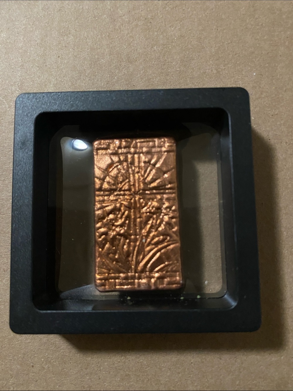 Copper bar with Cross markings. Very cool piece. 1oz fine 999 hand pour